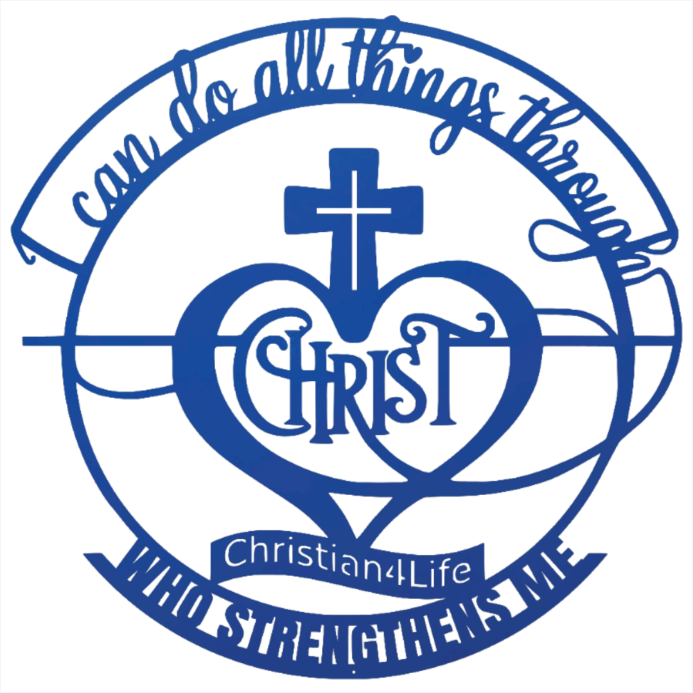 "I can do all things through Christ who strengthens me" Christian die-cut metal sign, Christian Metal Wall Art - Christian Steel Wall Decor