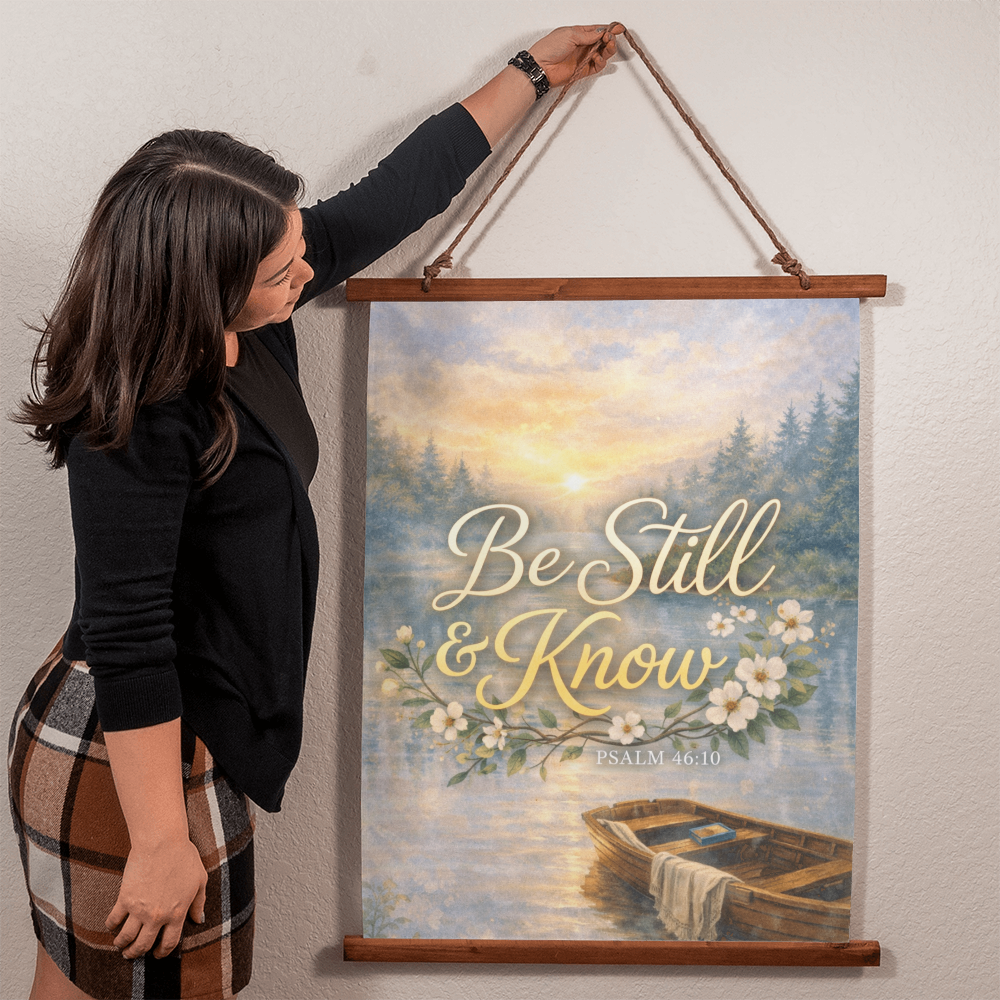 Be Still and Know Christian Wall Art – Psalm 46:10 Faith Comfort Apparel