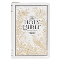 KJV Bible Thinline LP White and Gold W/Zipper - Leather