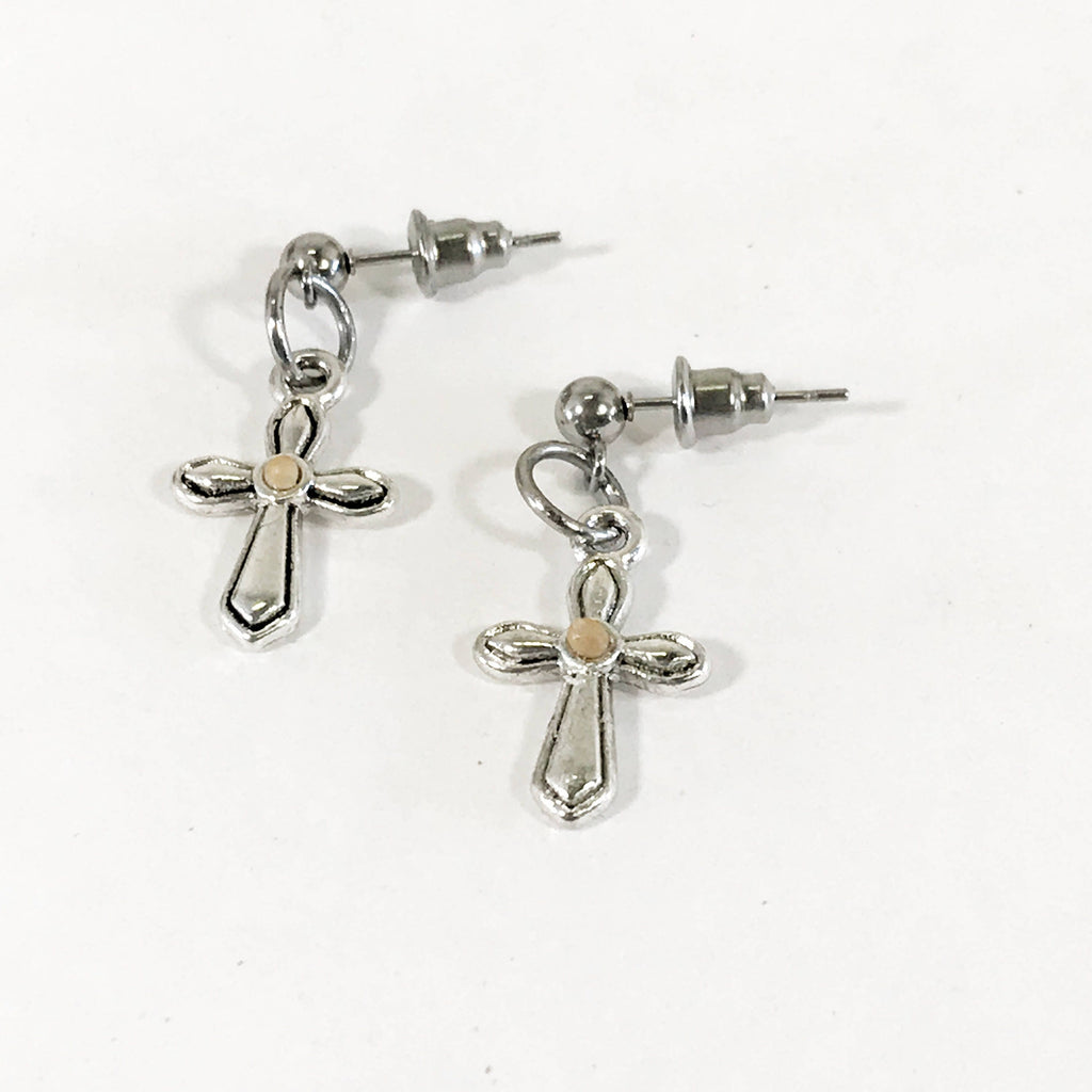 Mustard Seed Cross Earrings, Scripture Earrings, Christian Jewelry, Mustard Seed Faith Gifts, Religious Gifts, Mustard Seed Jewelry Gift