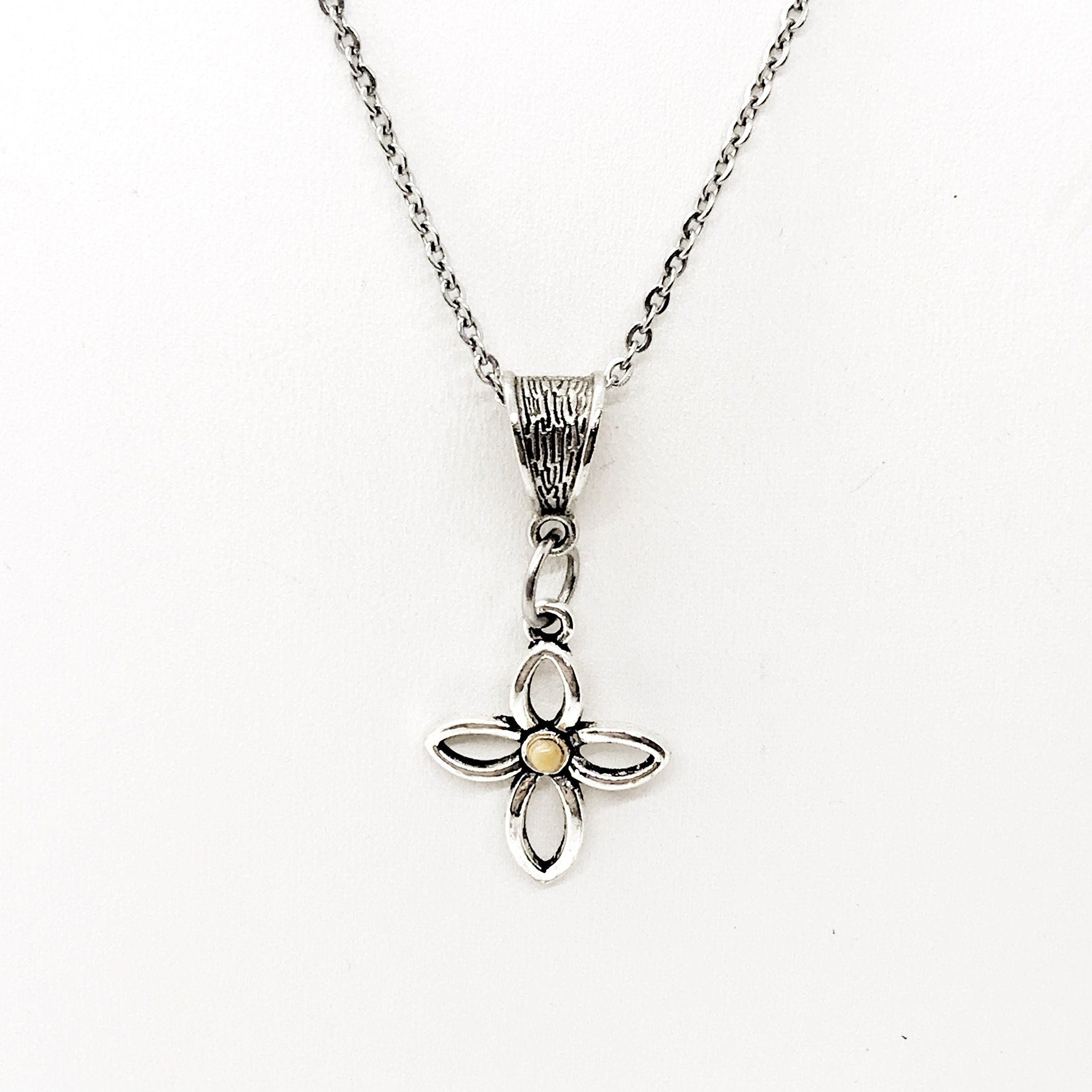 Mustard Seed Cross Necklace, Mustard Seed Faith, Matthew 17 20 Necklace, Mustard Seed Gift, Christian Gift, Religious Gift For Her